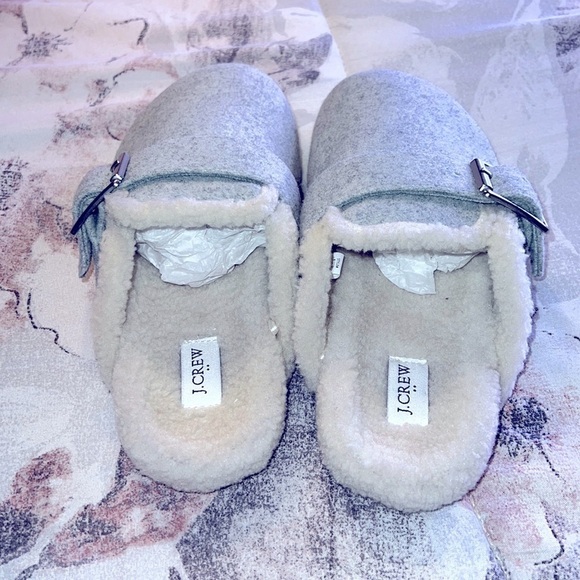 J. Crew Shoes - J.Crew Women's Sherpa-Lined Mule Slippers Size 5